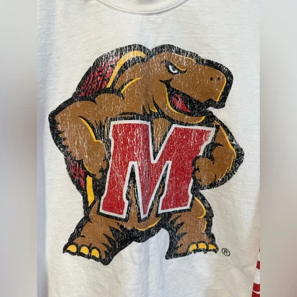 Game Day Couture Women’s White Maryland Terrapins Glitter Logo Long Sleeve Shirt - Picture 2 of 7